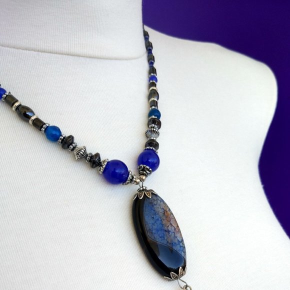 Apatite Natural Stone Design Necklace Hand Made - Picture 3 of 3